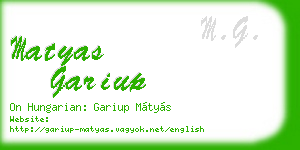 matyas gariup business card