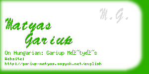matyas gariup business card